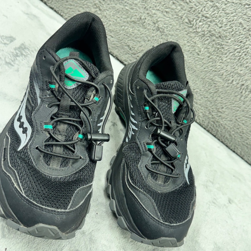Saucony Excursion TR15‎ Trail Running Shoes Womens 9 Black Jade Excellent Rugged